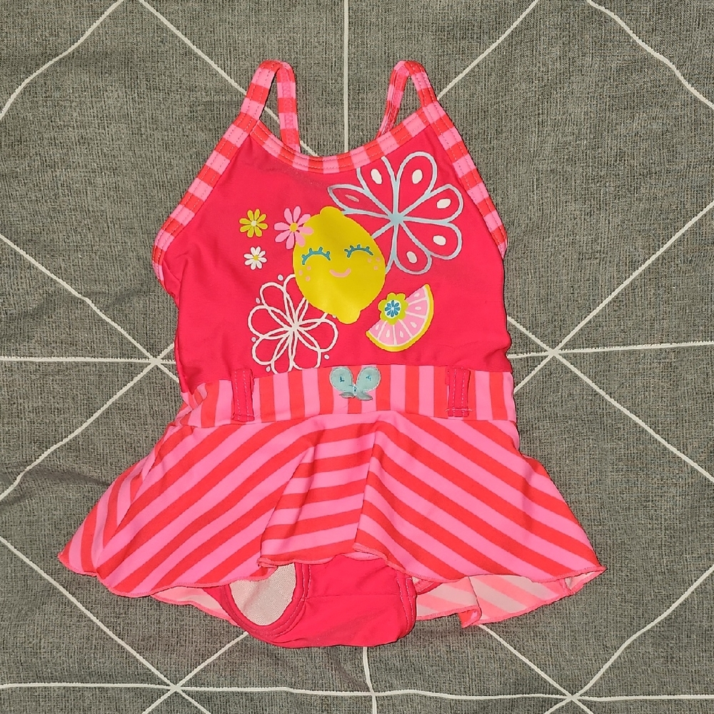 Vibrant Pink Kids One Piece Swimsuit